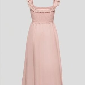 Aritzia Pink Smocked Maxi Dress